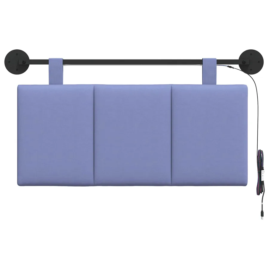 Tête de lit suspendue Avec lumière LED Bleu denim Tissu - 6