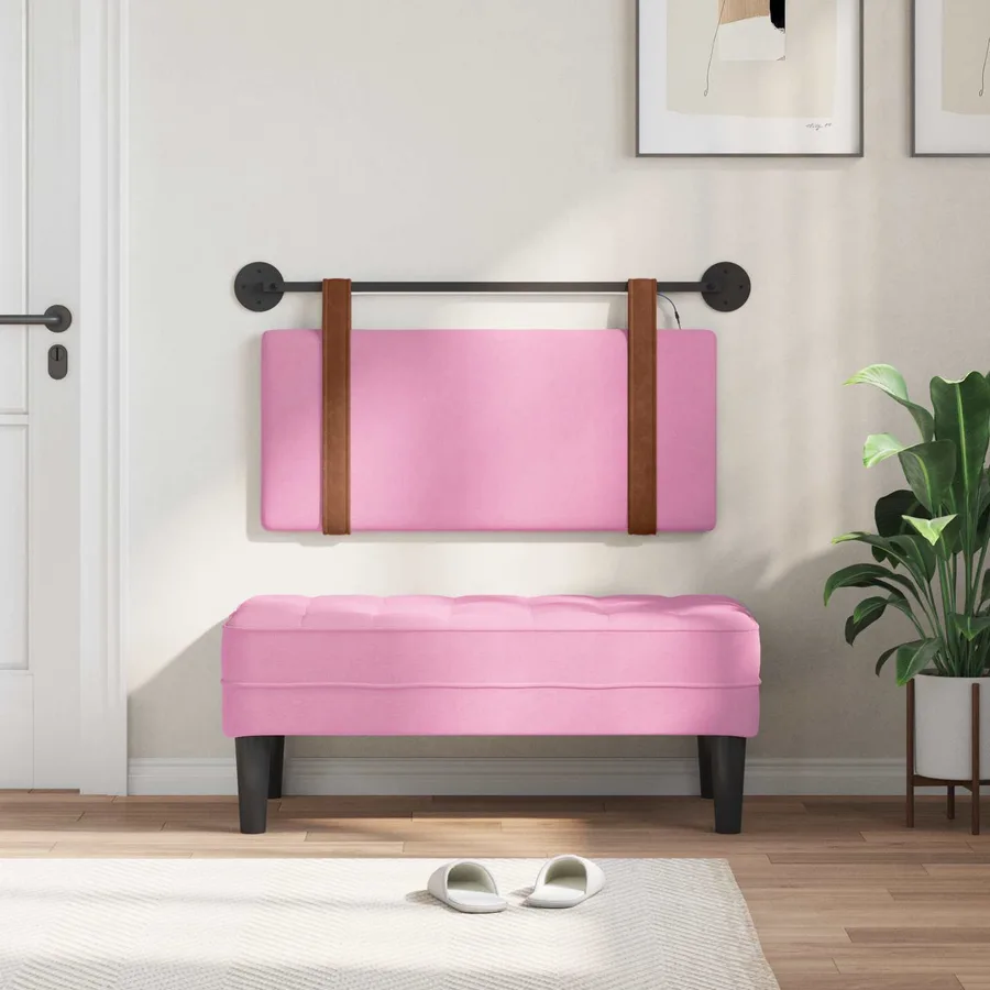 Tête de lit suspendue Avec lumière LED Rose PU antique - 3