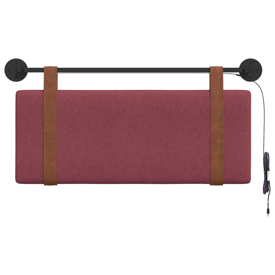 Tête de lit suspendue Avec lumière LED Bordeaux PU antique - 6