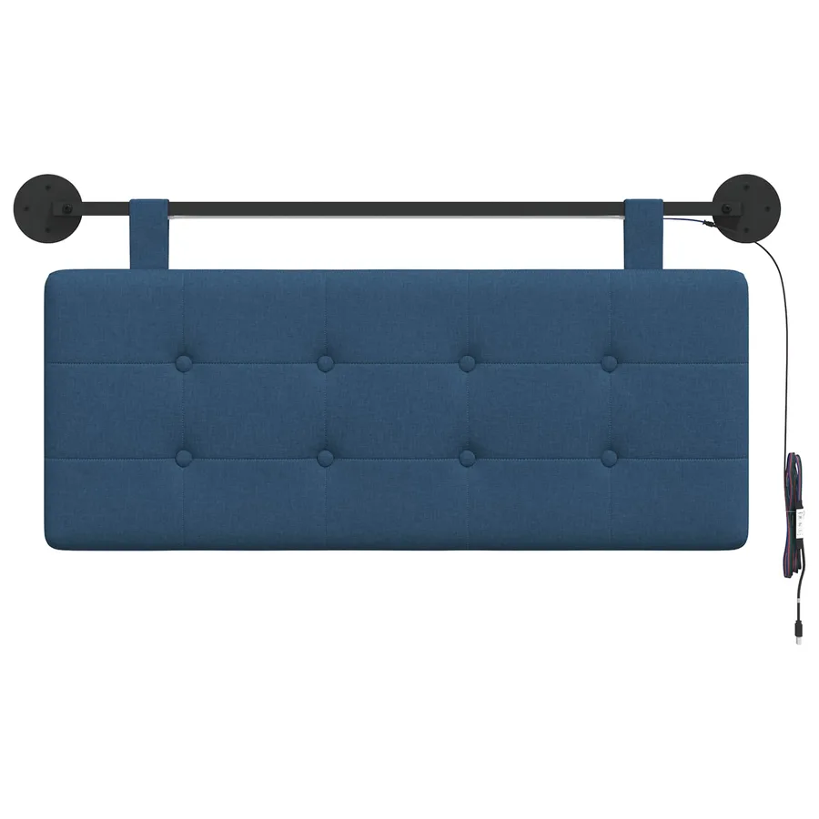 Tête de lit suspendue Avec lumière LED Bleu Tissu - 6