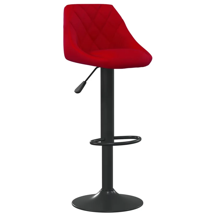 Tabourets de bar lot de 2 rouge bordeaux velours - 3