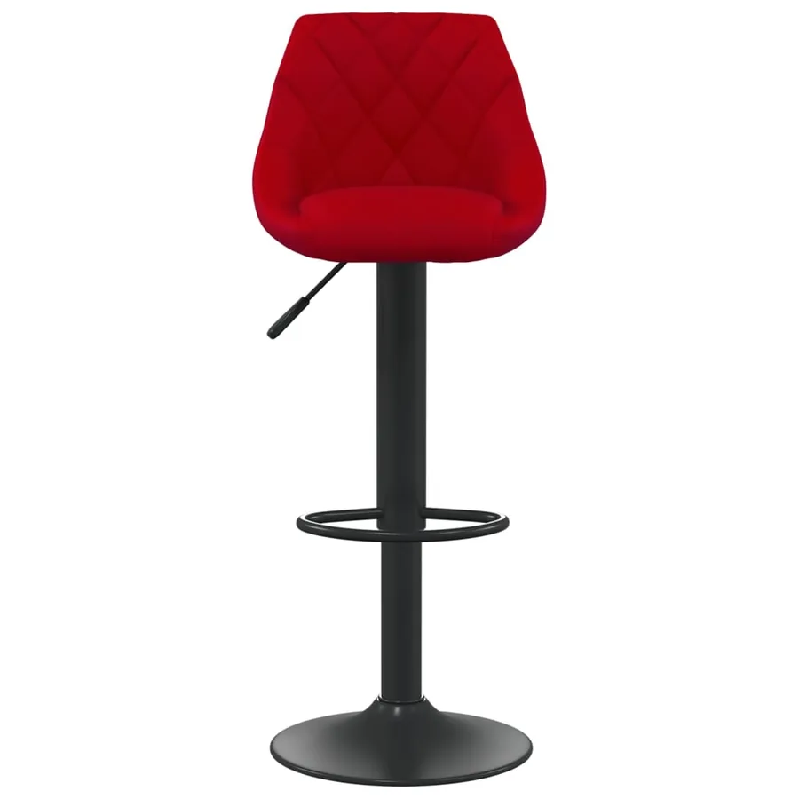 Tabourets de bar lot de 2 rouge bordeaux velours - 4