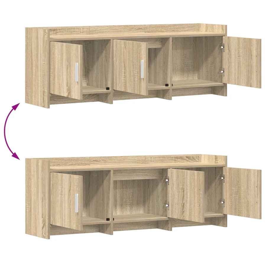 Meuble TV 130 x 33 x 47 cm Chêne Sonoma Bois d'ingénierie - 9