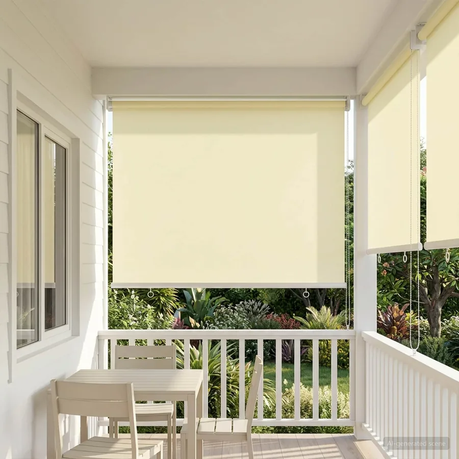 Store roulant extérieur protection UV Crème 85 x 230 cm (L x H)