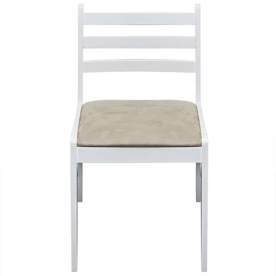 Chaises à manger lot de 2 blanc hévéa solide et velours - 3