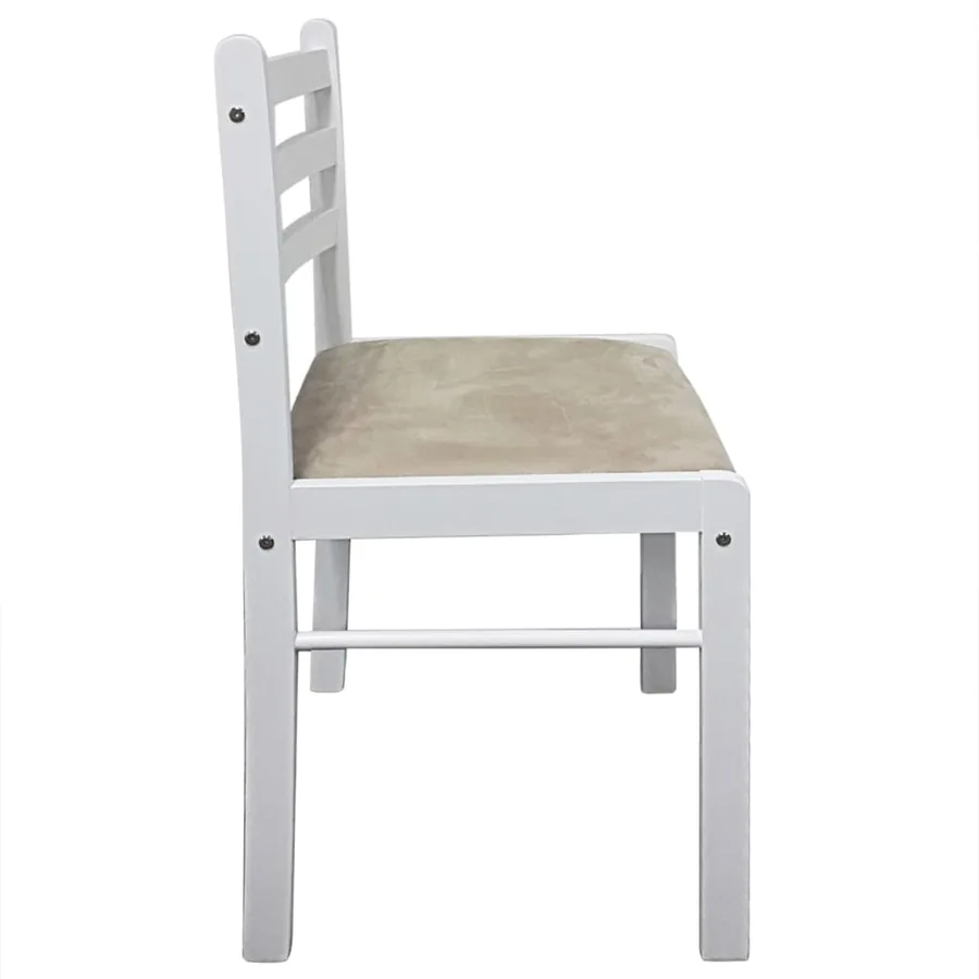 Chaises à manger lot de 2 blanc hévéa solide et velours - 5