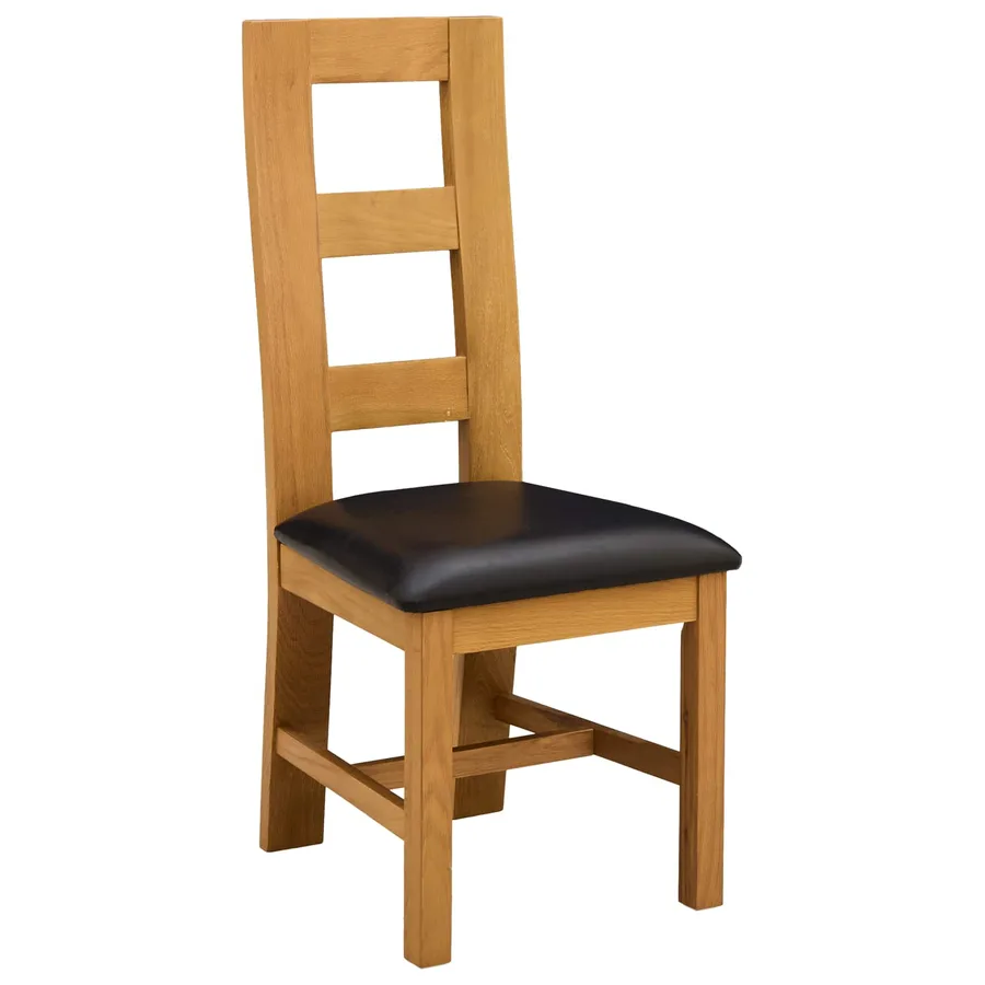 Chaise de salle à manger 2 pcs Bois de chêne massif Noir - 2