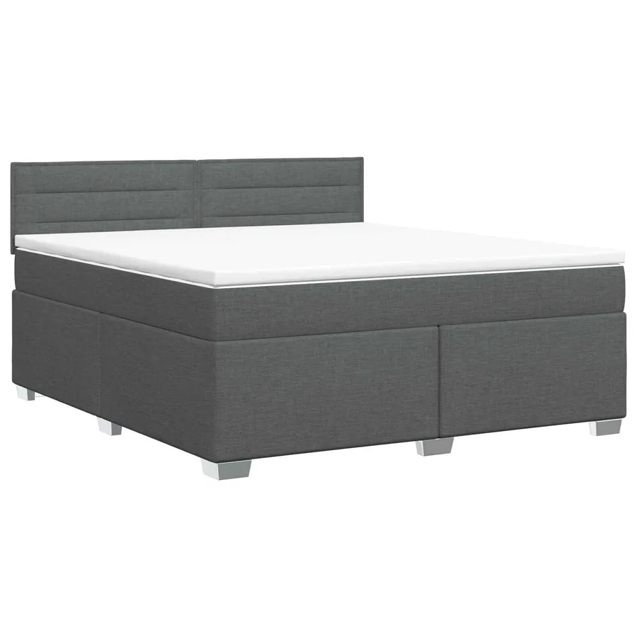 Lit boxspring avec matelas Gris foncé 140 x 190 cm Tissu