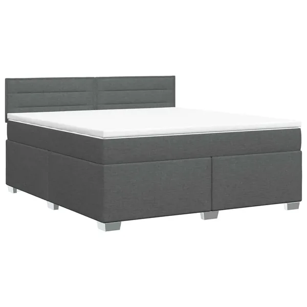 Lit boxspring avec matelas Gris foncé 140 x 190 cm Tissu