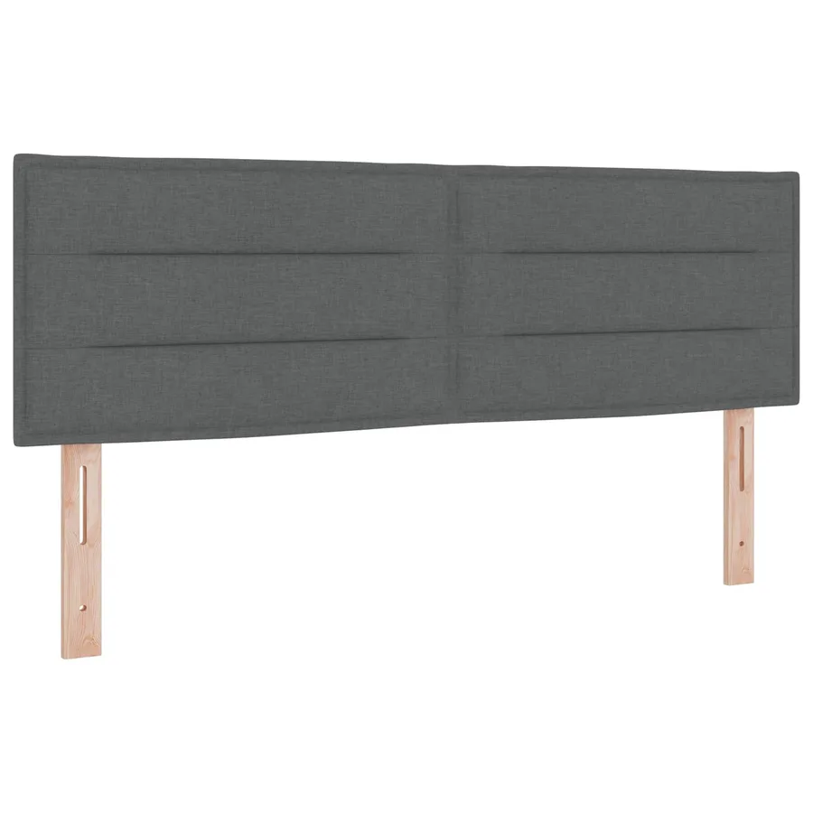 Lit boxspring avec matelas Gris foncé 140 x 190 cm Tissu - 3