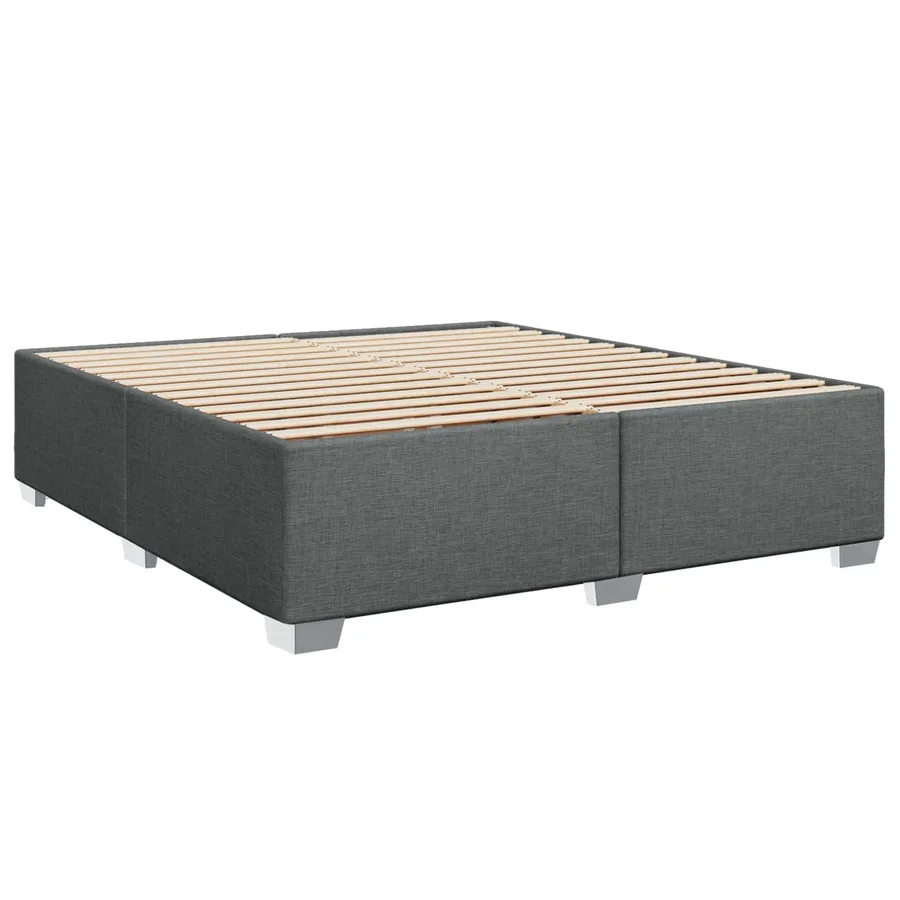 Lit boxspring avec matelas Gris foncé 140 x 190 cm Tissu - 4