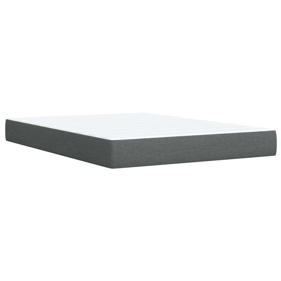 Lit boxspring avec matelas Gris foncé 140 x 190 cm Tissu - 5