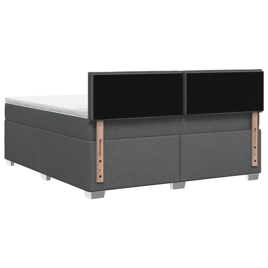 Lit boxspring avec matelas Gris foncé 140 x 190 cm Tissu - 7