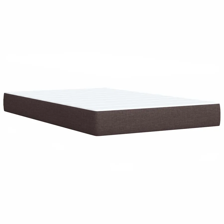 Lit boxspring avec matelas Marron foncé 120 x 200 cm Tissu - 5