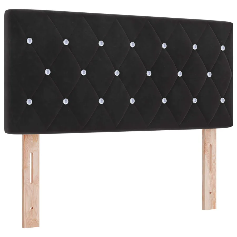 Lit boxspring avec matelas Noir 120 x 200 cm Velours - 3