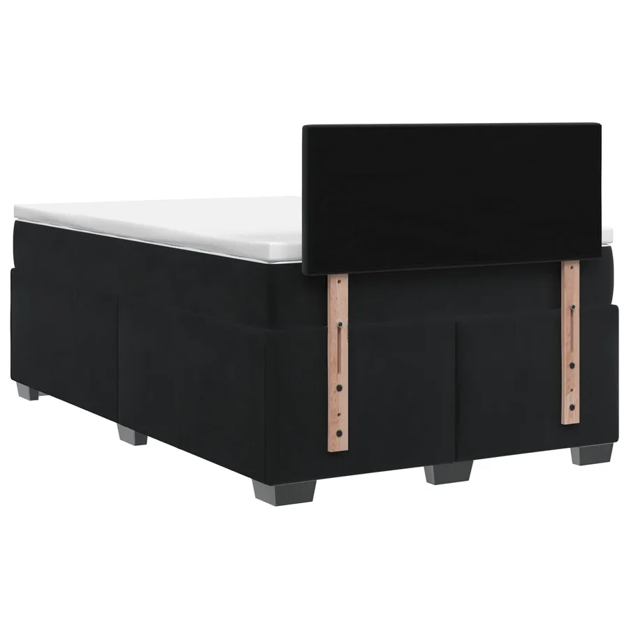 Lit boxspring avec matelas Noir 120 x 200 cm Velours - 7