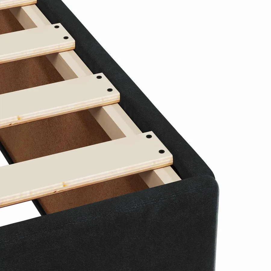 Lit boxspring avec matelas Noir 120 x 200 cm Velours - 9