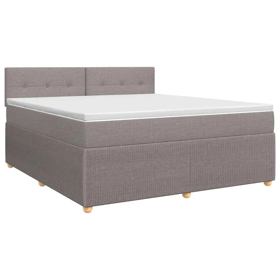 Lit boxspring avec matelas Taupe 140 x 200 cm Tissu