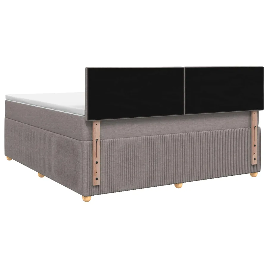 Lit boxspring avec matelas Taupe 140 x 190 cm Tissu - 7