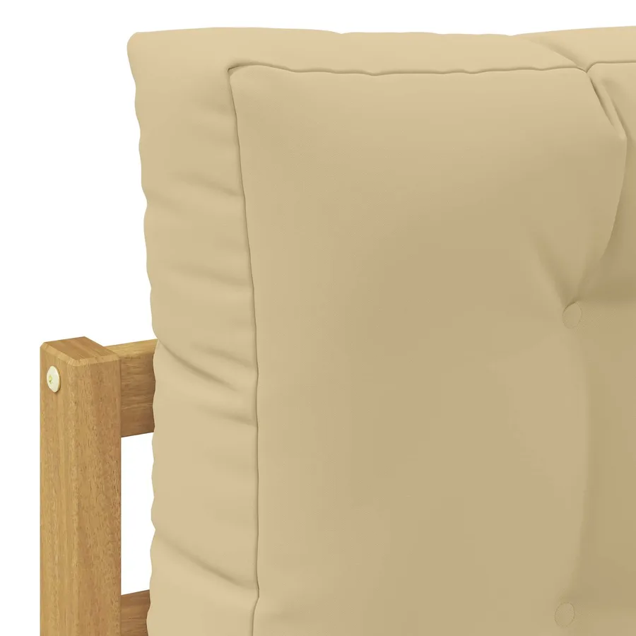 Ensemble de canapés d'extérieur 3 pcs Blanc et Beige Polyester - 6