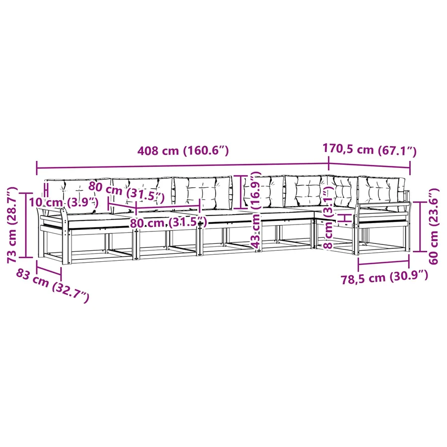 Ensemble de canapés d'extérieur 4 pcs Blanc et Beige Polyester - 8