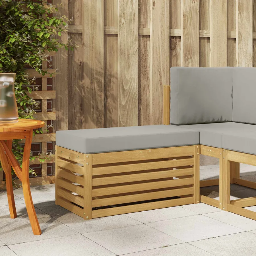 Banc de Jardin Blanc 80 x 43 x 45 cm Bois d'Acacia Massif