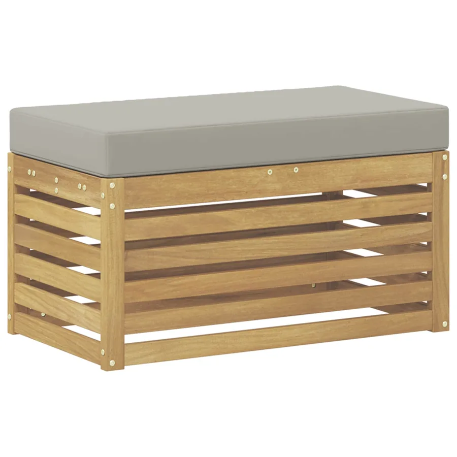 Banc de Jardin Blanc 80 x 43 x 45 cm Bois d'Acacia Massif - 2