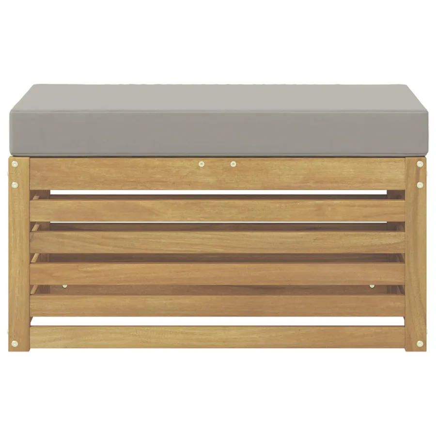Banc de Jardin Blanc 80 x 43 x 45 cm Bois d'Acacia Massif - 3