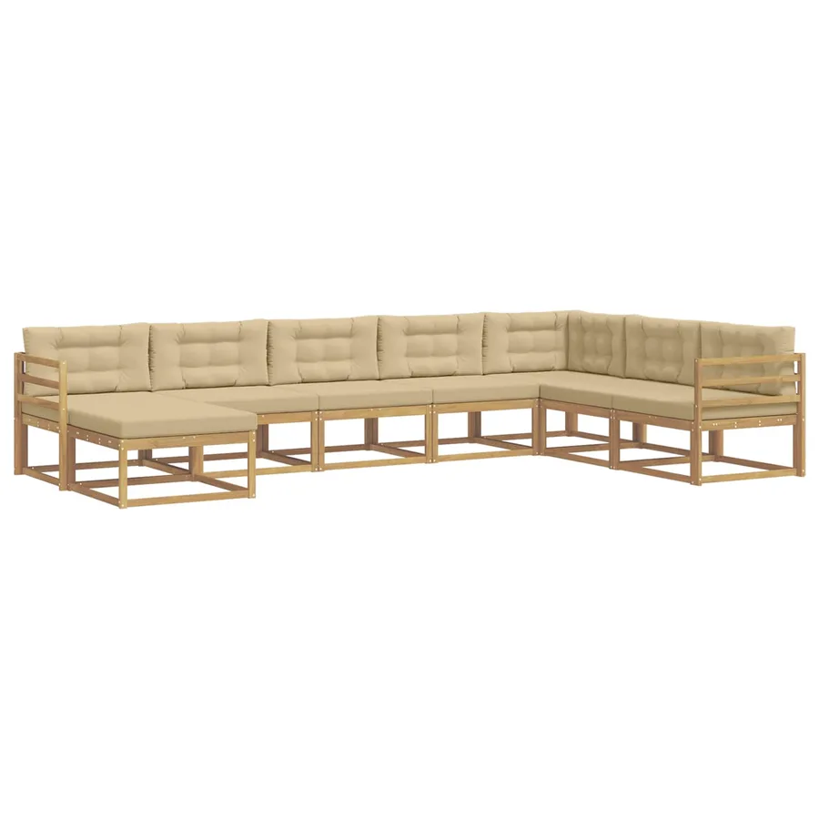 Ensemble de canapés d'extérieur 8 pcs Blanc et Beige - 2
