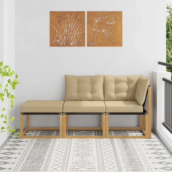 Unité de canapé sectionnel avec coussin 3 Pièce Blanc