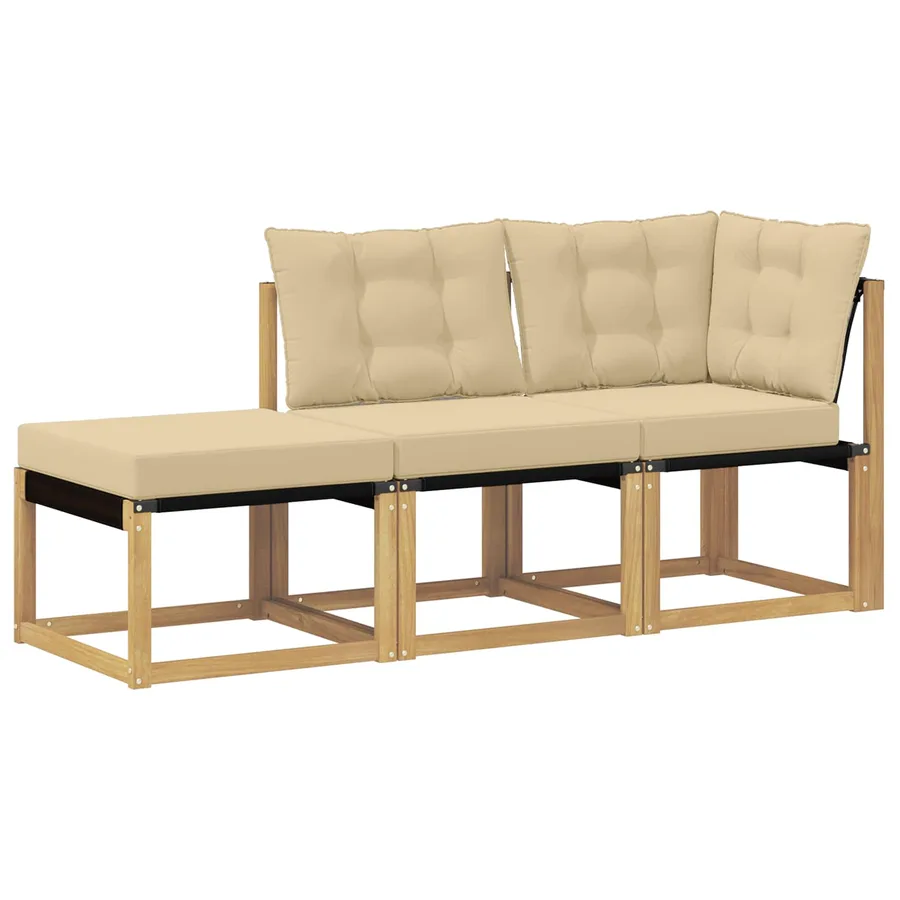 Unité de canapé sectionnel avec coussin 3 Pièce Blanc - 2