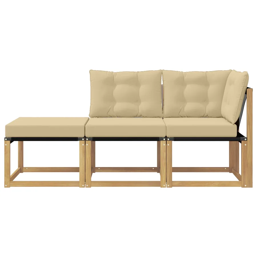 Unité de canapé sectionnel avec coussin 3 Pièce Blanc - 6