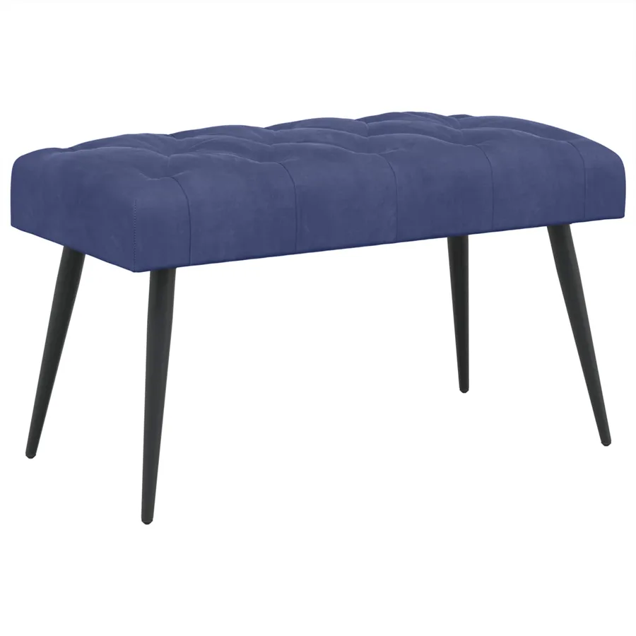 Banc avec capitonnage bouton Bleu police 80 x 40 x 46 cm - 2
