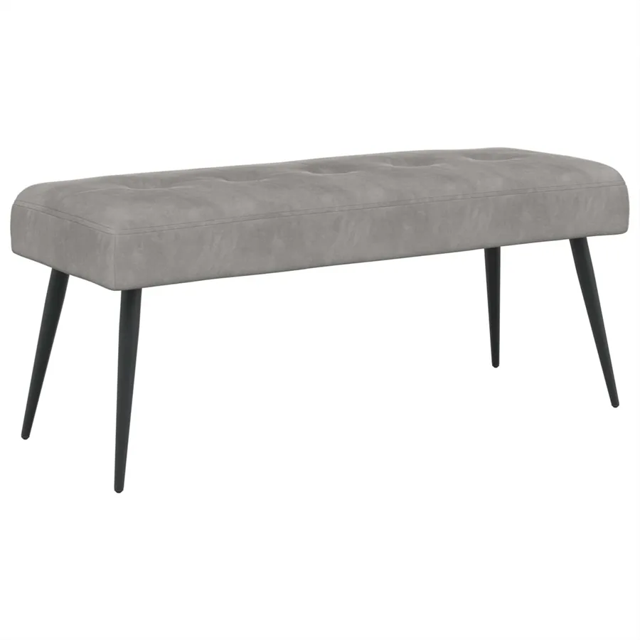 Banc avec capitonnage bouton Gris clair 110 x 40 x 46 cm - 2