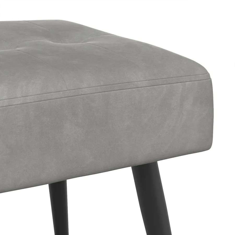 Banc avec capitonnage bouton Gris clair 110 x 40 x 46 cm - 6