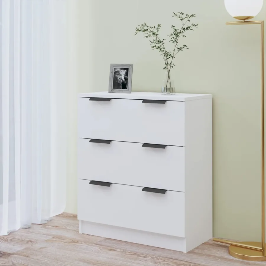 Buffet Blanc 60x30x70 cm Bois d'ingénierie - 3