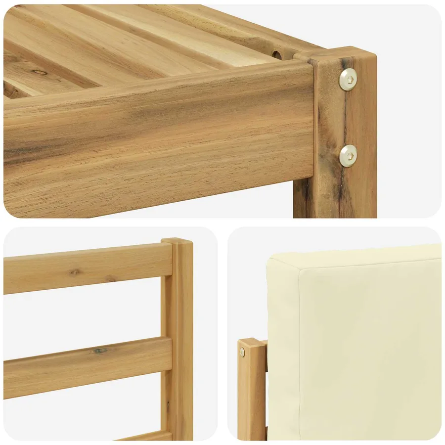 Ensemble de canapés d'extérieur 7 pcs Blanc et crème Polyester - 6