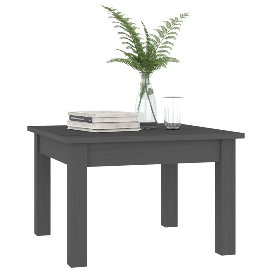 Table basse Gris 45x45x30 cm Bois massif de pin - 3