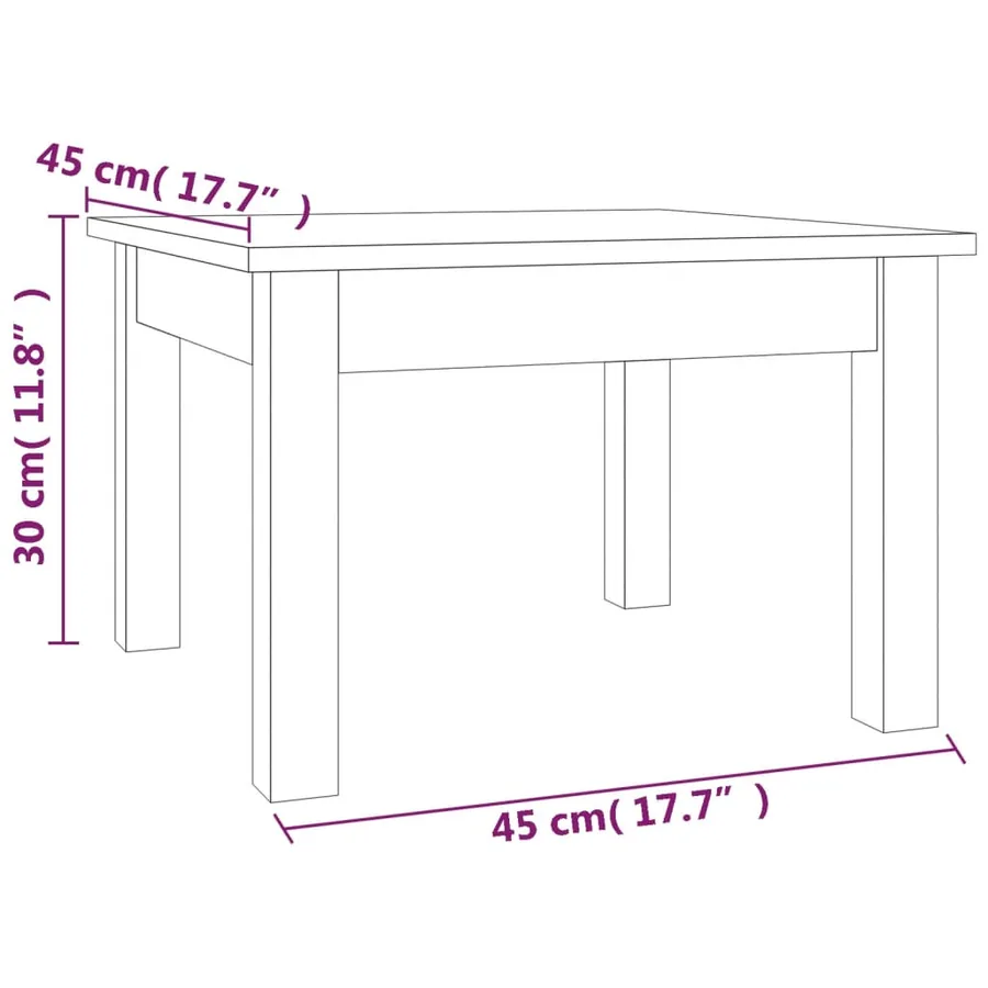Table basse Gris 45x45x30 cm Bois massif de pin - 7