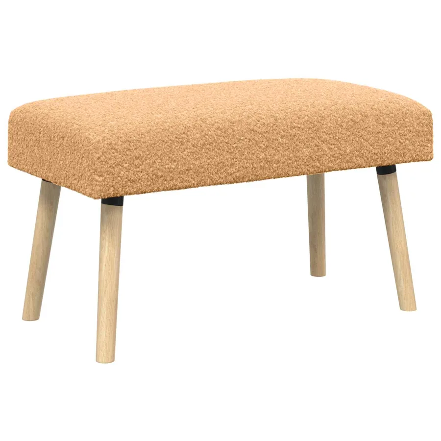 banc Uni Beige 80 x 40 x 46 cm Bouclé - 2