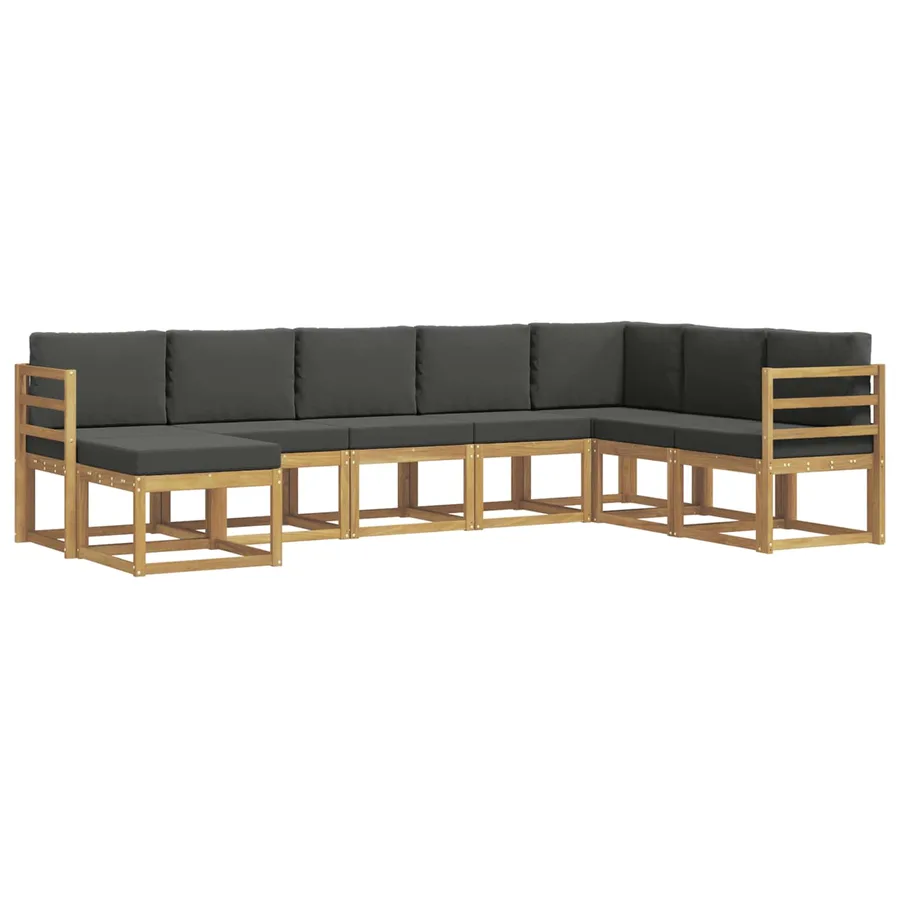 Ensemble de canapés d'extérieur 8 pcs Blanc et anthracite - 2