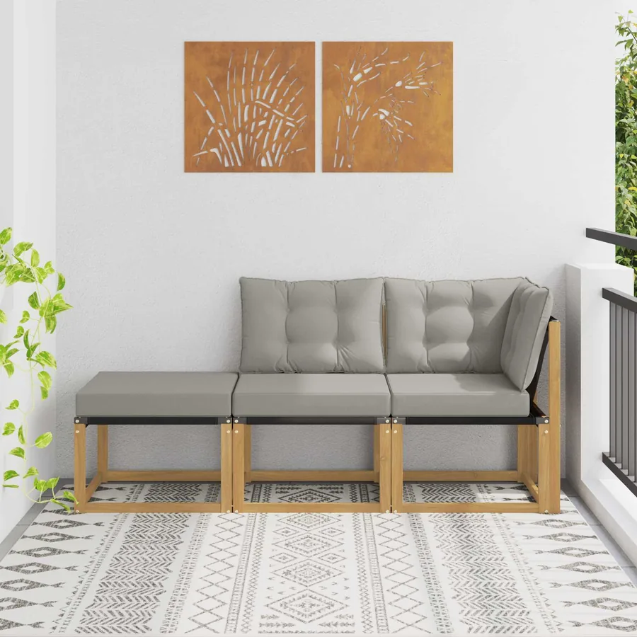 Unité de canapé sectionnel avec coussin 3 Pièce Blanc
