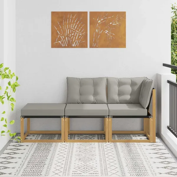 Unité de canapé sectionnel avec coussin 3 Pièce Blanc