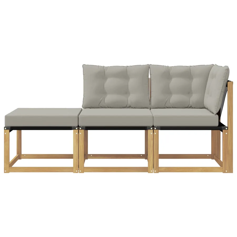 Unité de canapé sectionnel avec coussin 3 Pièce Blanc - 6