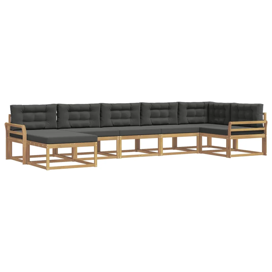 Ensemble de canapés d'extérieur 7 pcs Blanc et anthracite - 2