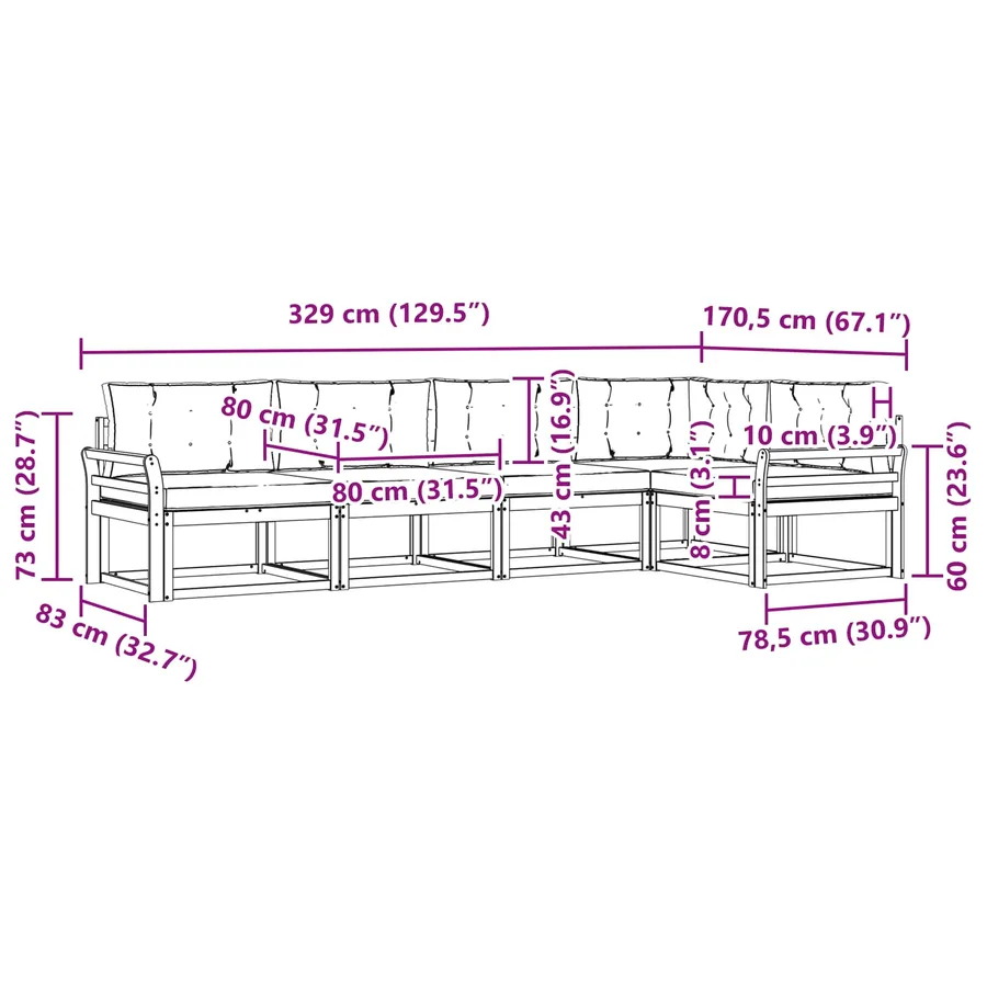Ensemble de canapés d'extérieur 4 pcs Blanc et anthracite - 8