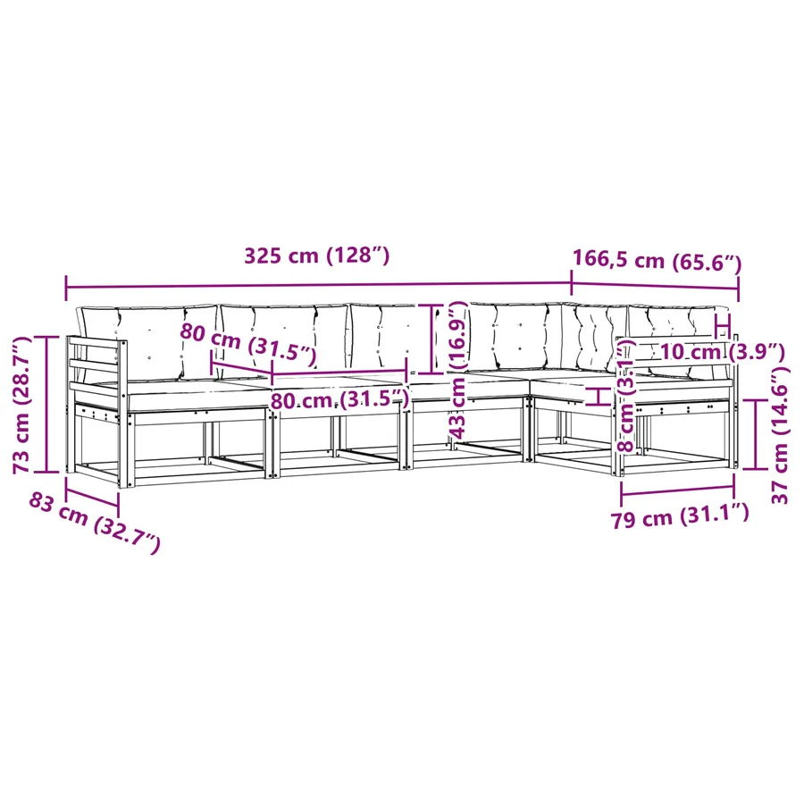 Ensemble de canapés d'extérieur 4 pcs Blanc et anthracite - 8
