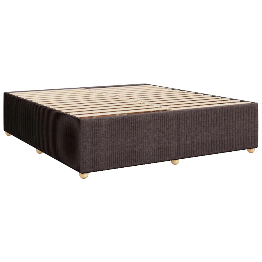 Lit boxspring avec matelas Marron foncé 200 x 200 cm Tissu - 4