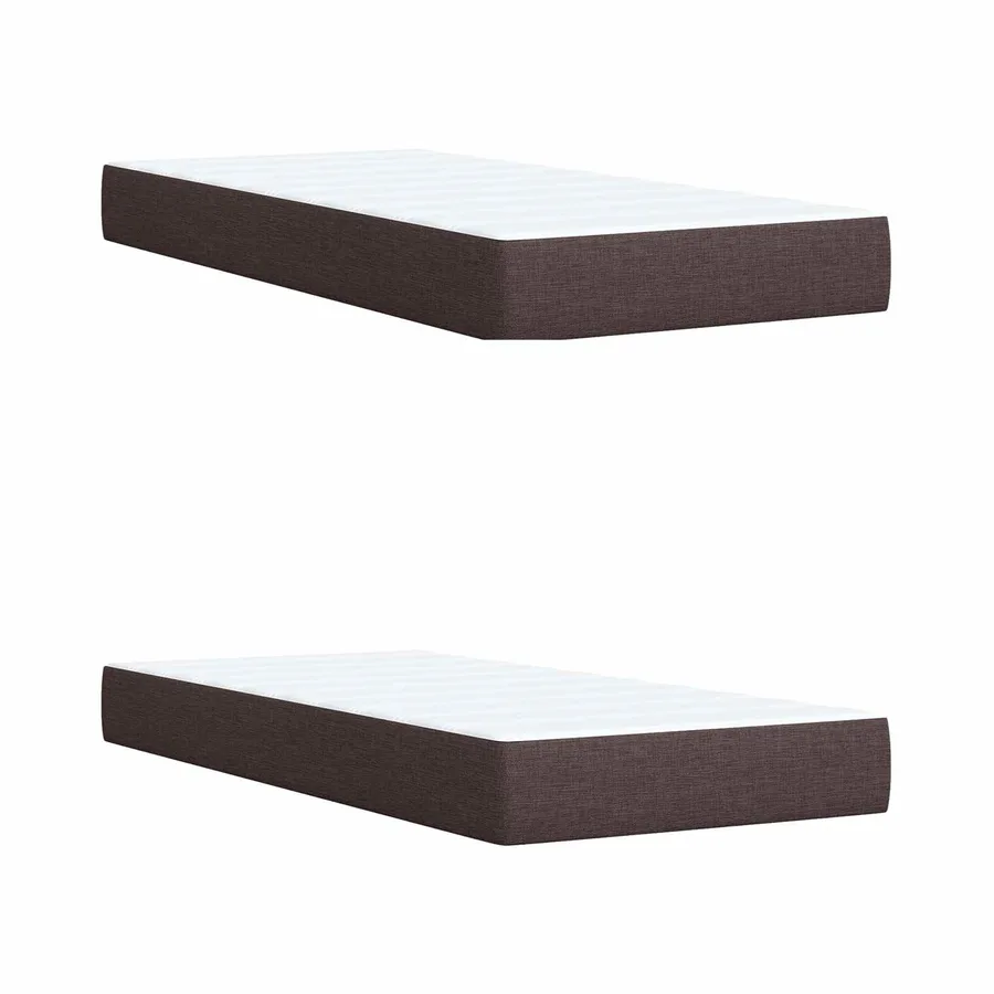 Lit boxspring avec matelas Marron foncé 200 x 200 cm Tissu - 5