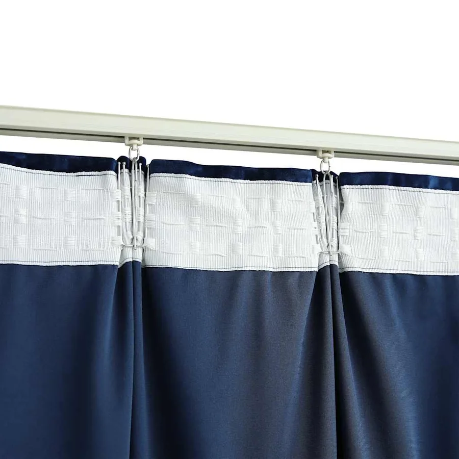 Rideaux occultants et crochet 2pcs Velours Bleu foncé 140x245cm - 4